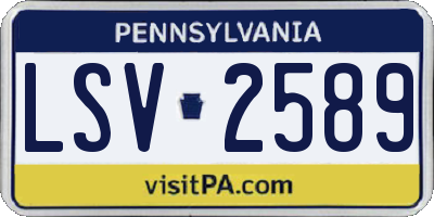 PA license plate LSV2589
