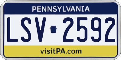 PA license plate LSV2592