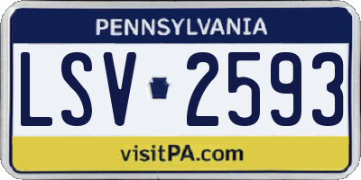 PA license plate LSV2593