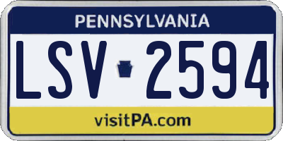 PA license plate LSV2594