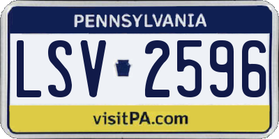 PA license plate LSV2596