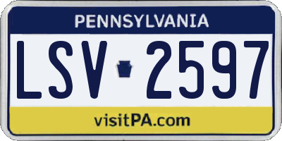 PA license plate LSV2597
