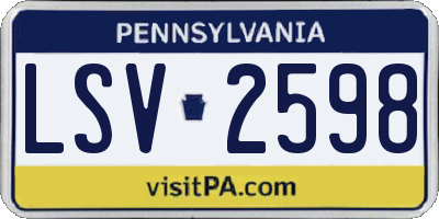 PA license plate LSV2598
