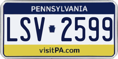 PA license plate LSV2599