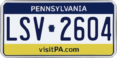 PA license plate LSV2604