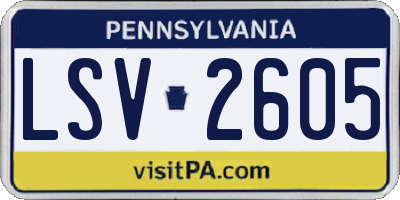 PA license plate LSV2605