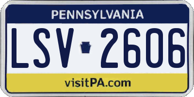 PA license plate LSV2606