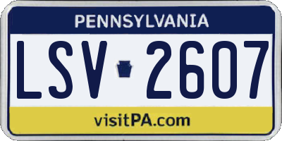 PA license plate LSV2607