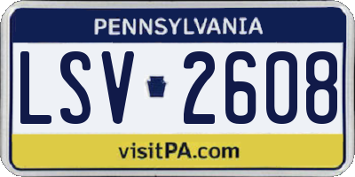 PA license plate LSV2608