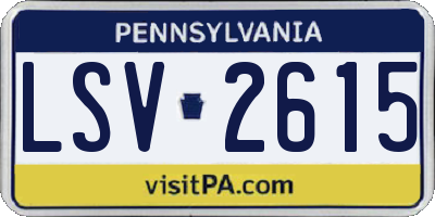 PA license plate LSV2615