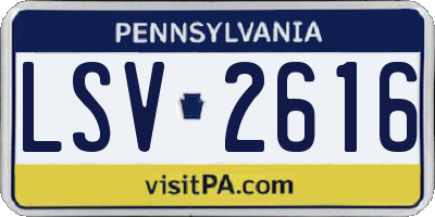 PA license plate LSV2616