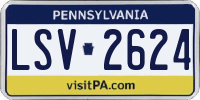 PA license plate LSV2624