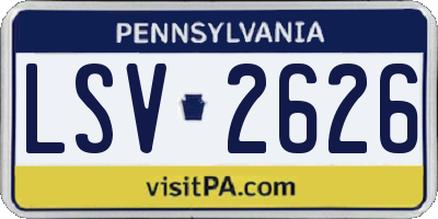 PA license plate LSV2626