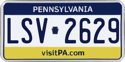 PA license plate LSV2629