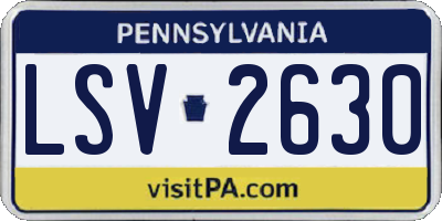 PA license plate LSV2630