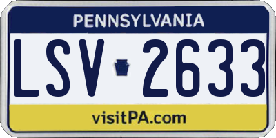 PA license plate LSV2633