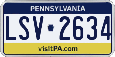 PA license plate LSV2634