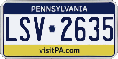 PA license plate LSV2635