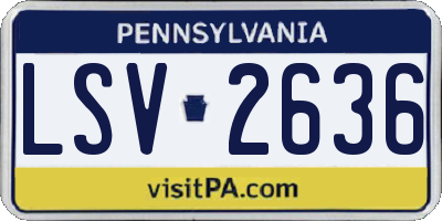 PA license plate LSV2636