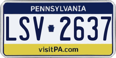 PA license plate LSV2637