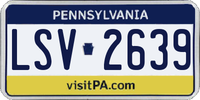 PA license plate LSV2639