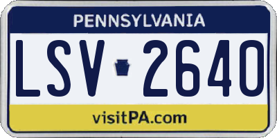 PA license plate LSV2640