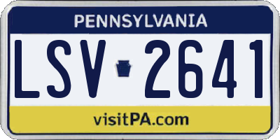 PA license plate LSV2641