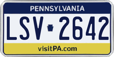 PA license plate LSV2642