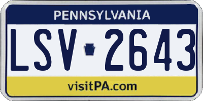 PA license plate LSV2643