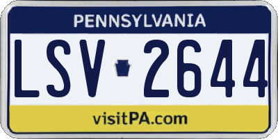 PA license plate LSV2644