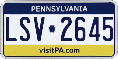 PA license plate LSV2645