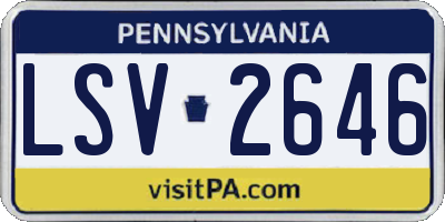 PA license plate LSV2646