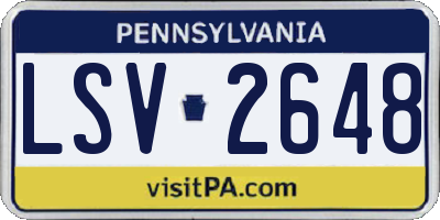 PA license plate LSV2648