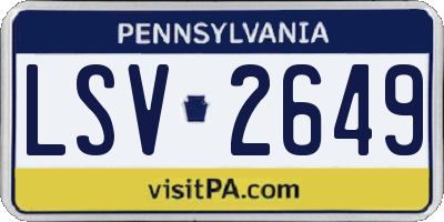 PA license plate LSV2649