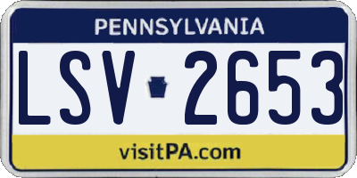 PA license plate LSV2653