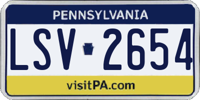 PA license plate LSV2654