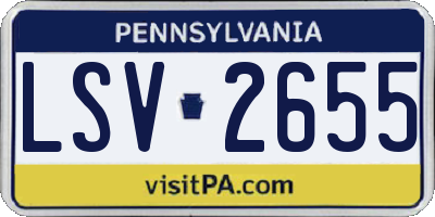 PA license plate LSV2655