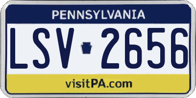 PA license plate LSV2656