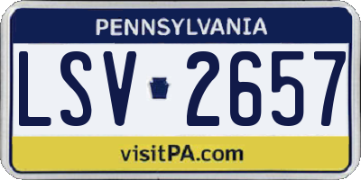 PA license plate LSV2657