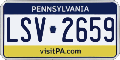 PA license plate LSV2659
