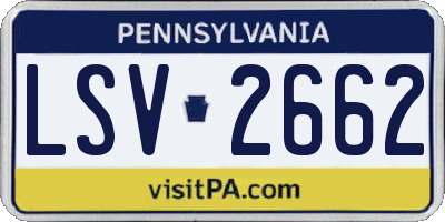 PA license plate LSV2662