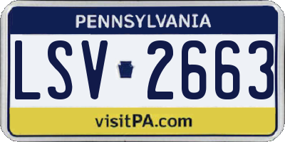 PA license plate LSV2663