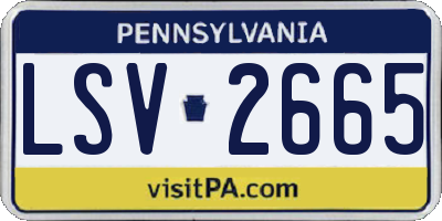PA license plate LSV2665