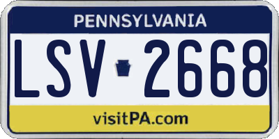 PA license plate LSV2668