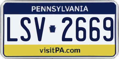 PA license plate LSV2669