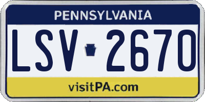 PA license plate LSV2670