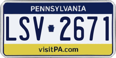 PA license plate LSV2671