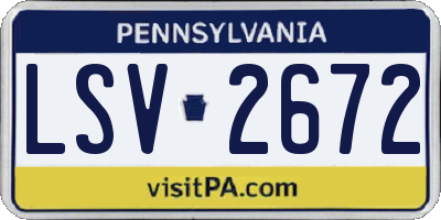 PA license plate LSV2672
