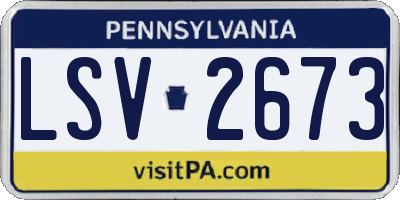 PA license plate LSV2673