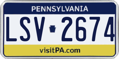 PA license plate LSV2674